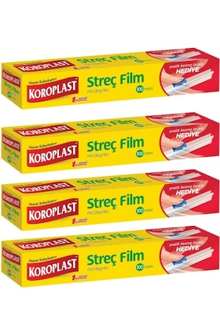 Koroplast Streç Film + Kesme Bıçağı 4 x 100 M