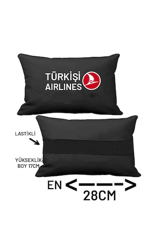 Oto Koltuk Boyun Yastığı Türkişi Aırlınes Baskılı Siyah