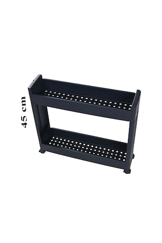 Slim Organizer 2 Katlı Plastik Banyo / Mutfak Düzenleyici Raf Antrasit 49,5 14 45 Cm Antrasit