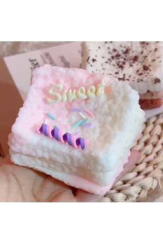 Kek Sukuşi Pembe Renk Pasta Taba Sukuşi Yumuşak Jel Rahatlatıcı 10cm Çok Renkli
