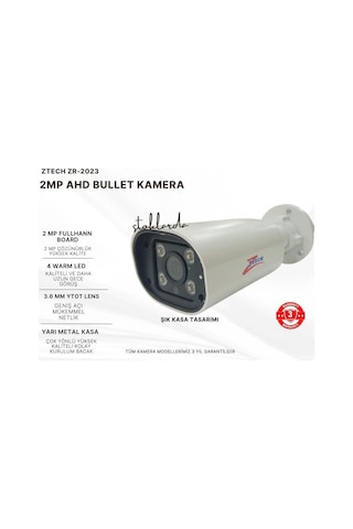 Ztech Zr-2023 2mp Ahd Fullcolor 3.6mm Bullet Dış Mekan Kamera