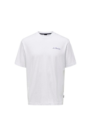 Only Erkek T-shirt 22029519 Onsmervyn Lıfe Rlx Summer Beyaz