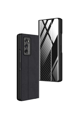 Galaxy Z Fold 2 Kılıf Zore Droga Kılıf Siyah-Beyaz