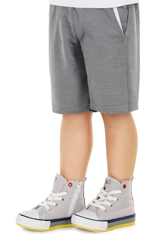 Kiko Kids Tinna Bağcıklı Erkek Bebek Boğazlı Keten Spor Ayakkabı Gri