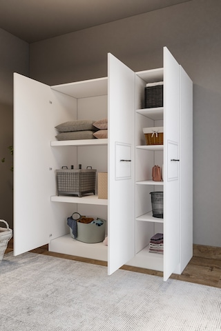 Merlin Mobilya Zarif 3 Kapaklı 8 Bölmeli Beyaz Dolap