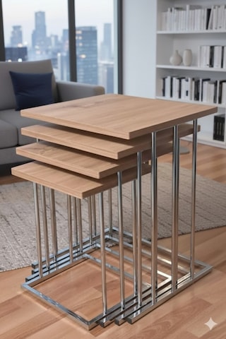 4'lü Sehpa 18 Mm Mdf Çok Renkli