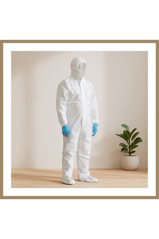 Kahveci.store Koruyucu Tulum Xl Non-woven Beyaz 179-187cm, 108-115cm 22