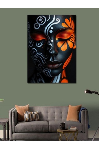 Kanvas Tablo Karanlık Ve Maskeli Yüz 100cmx140cm