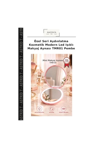 Özel Seri Aydınlatma Kozmetik Modern Led Işıklı Makyaj Aynası Tmr01 Pembe Çok Renkli