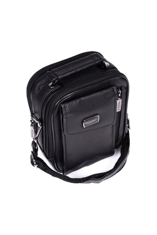 Moda Çanta Erkek Siyah Suni Deri Askılı Çanta Moda Bu-43