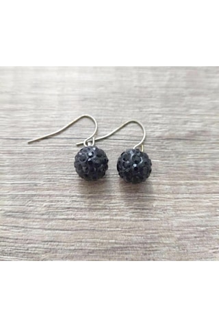 Hdmarketim Şambala Model Swarovski Taşlı Siyah Sallantılı Küpe Çok Renkli