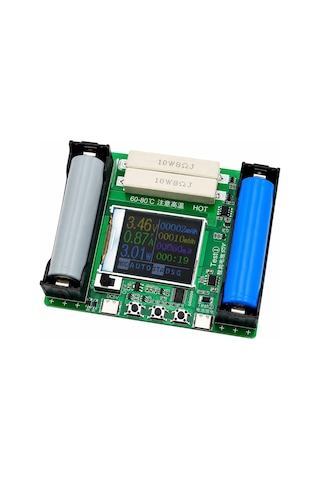18650 Lcd Dijital Lityum Pil Kapasite Test Cihazı Type-c Beslemeli Lcd Ekranlı