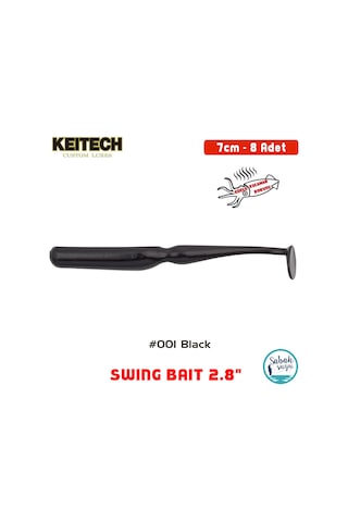 Keitech Swing Bait 7cm 2.8" 001 Black Kokulu Silikon Balık