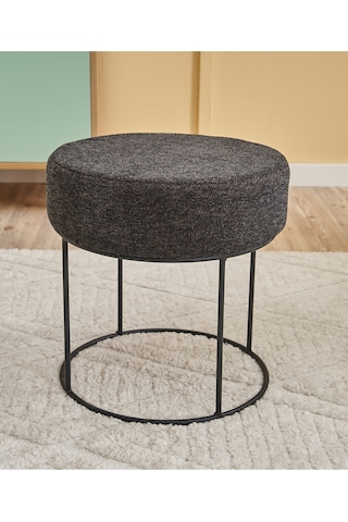 Favora Moon Steel Ayaklı Puf - Antrasit - Bakır Antrasit - Bakır