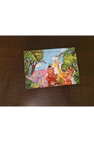 Hayvanlar Alemi 2 - 16 Parça Eğitici Öğretici Ahşap Çocuk Puzzle Yapboz Bebek Çocuk Oyuncak