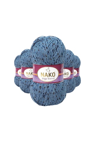 Tedar 5 Adet Vega Tweed Premium Akrilik El Örgü İpi Yünü No: 31764 Najmaddin (No:1) 8.5Cm X 10.5 Cm