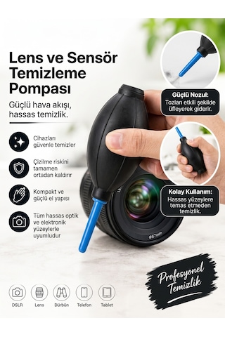 Rabsev Lens Temizleme Pompası Fotoğraf Makinesi, Kamera Ve Objektifler İçin Hava Üfleme Pompası
