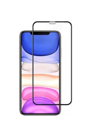 Apple Uyumlu iPhone 12 Tam Kaplayan Premium Ekran Koruyucu Cam Anti-static Özellikli Siyah Çerçeveli