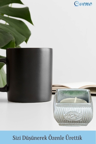 Eskitme Mumluk Şamdan Tealight Mum Uyumlu Mini Çizgili Çiçekli Model - Gümüş
