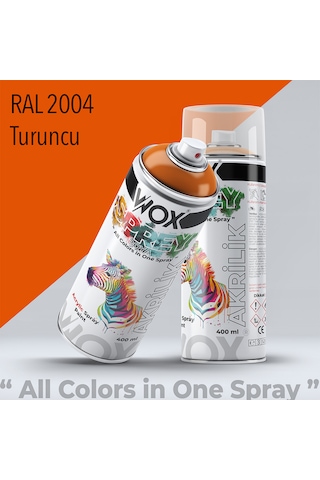 Wox Akrilik Sprey Boya, Ral 2004 Turuncu 400 Ml.