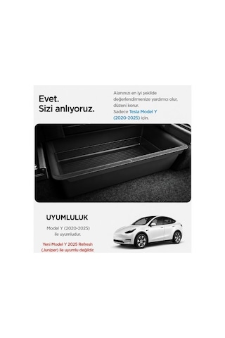 Spigen Tesla Model Y Koltuk Altı Organizer To222 Siyah Saklama Kutusu