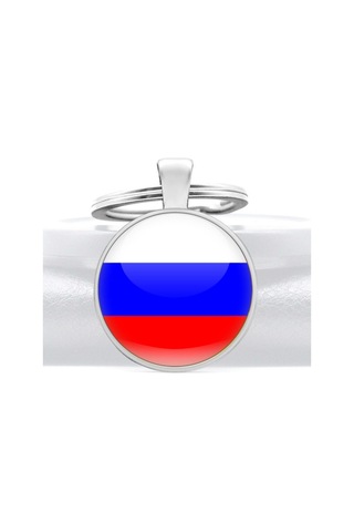 Tamgacrafts Rusya Russia Bayrağı Metal Anahtarlık Ülke Temalı Hediyelik Çok Renkli