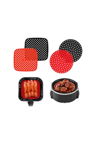 Youmex Ev Kullanıma Uygun 8.5 İnç Siyah Silikon Hava Fritöz衬垫 - Tekrarlı Kullanımlı, Dayanıklı Ve Kolay Temizlenir Aksesuar