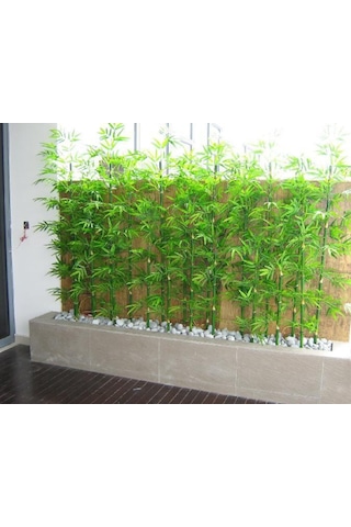 Yapay Bambu Sopası 10 Yapraklı 180 Cm Yapay Çiçek Bambu Duvarı
