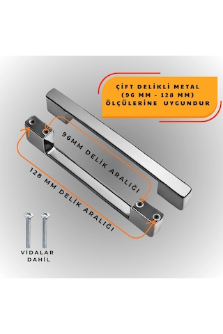 Köprü Kulp Dolap Çekmece Kulbu Metal Kulp 128 Mm 10 Adet Krom