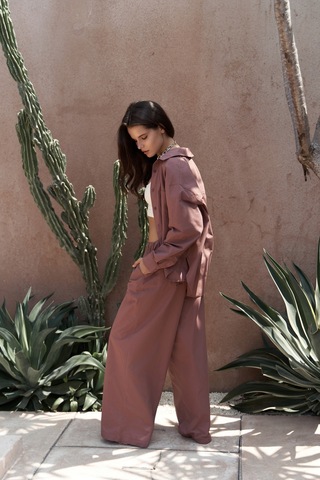 Mai Collection Mai Studios Co. Mirabella Açık Bordo Gömlek Pantolon Takım Acık Bordo