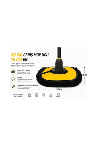 Çok Fonksiyonlu Araba Yıkama Fırçası Oto Yıkama Mop Mikrofiber Bezli Teleskopik Saplı Şönil