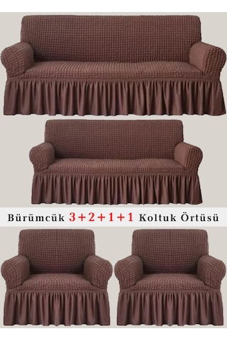 StarMall Bürümcük Koltuk Örtüsü, Berjer, Çekyat Kılıfı 3211 Takım Kahve