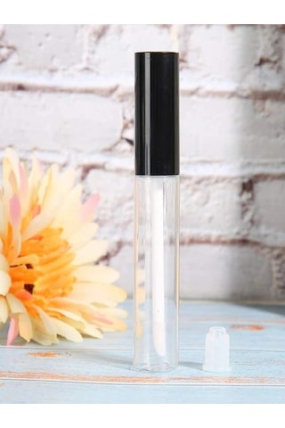Lipgloss Boş Tüp - Şeffaf Mika Ambalaj 5ml 100 Adet Şeffaf (Gold Kapak)