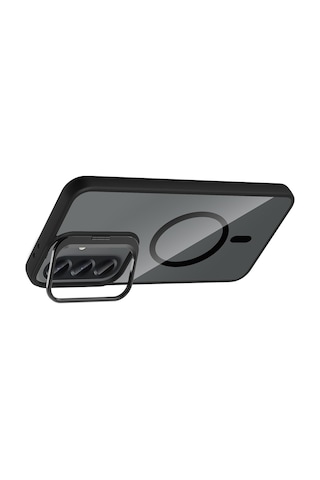 Gpack Samsung Galaxy Uyumlu A57 Kılıf Etro Standlı Araç Tutucu Özellikli Kamera Lens Koruyucu  Siyah