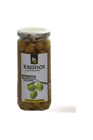 Kroisos Organik Domat Çizik Yeşil Zeytin Cam 300 G