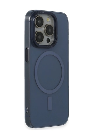 Newface Apple iPhone Uyumlu 15 Pro Kılıf Anka Pc Magneticsafe Sert Metal Kapak Semeglbl - 31 - Lacivert