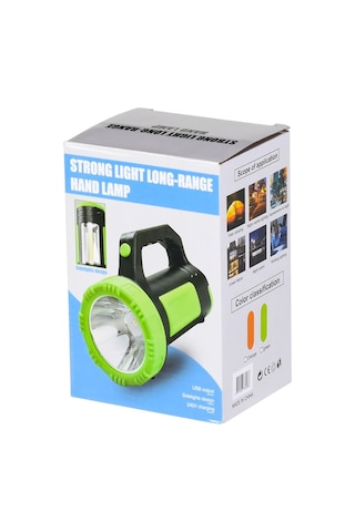 Fx-519 Şarjlı El Feneri 3w Usb Cree + Cob Led Powerbank Özellikli Turuncu