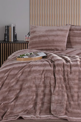 Zebracasa Cozy Çift Kişilik Pudra Battaniye Takımı Pudra