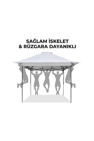 Fundango Sunhaven 300 Premium 3x3 M Otomatik Gazebo & Gölgelik White Beyaz