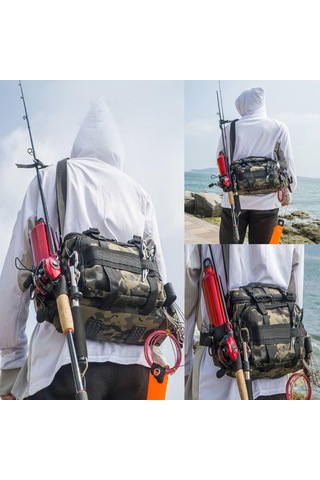 Balıkçılık Çantası, Tek Omuzlu Deniz Balıkçılığı, Balıkçılık Çantaları Sazan Balıkçılığı İçin Balıkçılık Saklama Sırt Çantası, Kamuflaj Dış Mekan Taşıma Çantası, Yürüyüş Seyahat Çantası Qd Çok Renkli