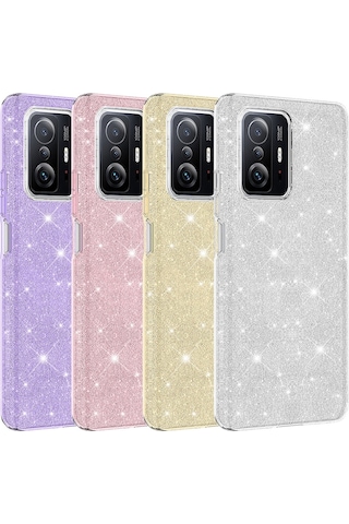 Xiaomi Uyumlu Mi 11t Pro 5g Kılıf Zore Parıltılı Simli Shining Silikon