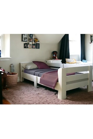 Fawdecor Doğal Mdf-lam Sedir Karyola Beyaz