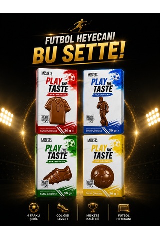 Miskets Play The Taste Futbol Koleksiyonu Şekilli Sütlü Çikolata 4'lü Set