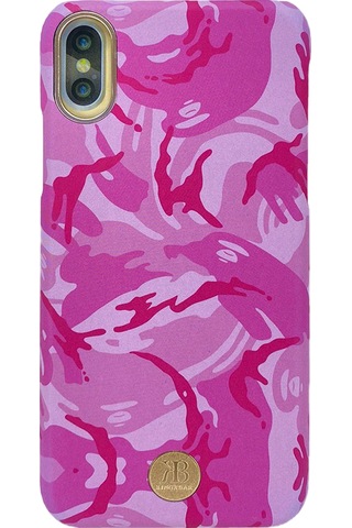 Kingxbar Apple Uyumlu iPhone X Desenli Seri Arka Koruma Kılıf - Pembe Pembe