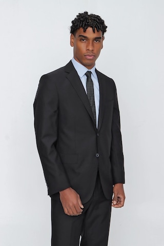 İmza Siyah Gabardin Mono Yaka 4 Drop Comfort Fit Rahat Kesim Basic Takım Elbise 1001240009-siyah Siyah