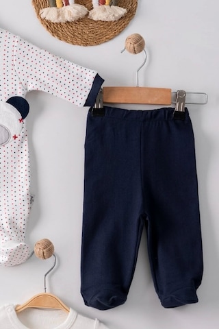 Cojans Puanlı Ayıcık Nakışlı Tulumlu % 100 Pamuk Erkek Bebek 5'li Set Çok Renkli