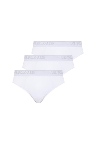 U.S. Polo Assn. U.s Polo Assn. 90003 Erkek Battal 3'lü Slip Külot-beyaz Beyaz