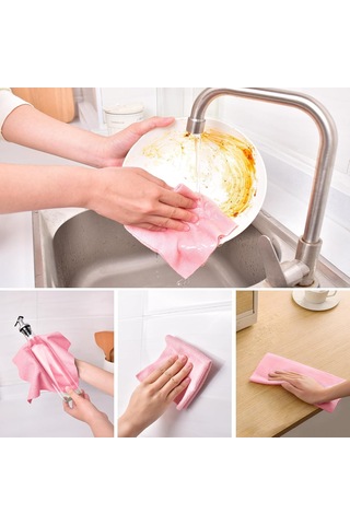 Fosenze 20 Adet Yeniden Kullanılabilir Mikrofiber Temizlik Bezi Pembe - Mutfak, Araba, Tabak Ve Hassas Yüzeyler İçin Tüylü Olmayan, Yıkama Uygun