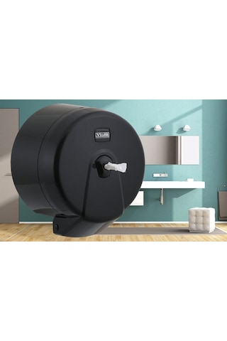Vialli K3B Mini Cimri Içten Çekmeli Tuvalet Kağıt Dispenser Siyah