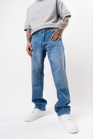 Taşlama Detay Bol Kalıp Jeans Mavitaşlama